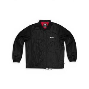 Ethika Black Men’s Coach Jacket Relaxed Lightweight Mesh Button-Up Windbreaker M